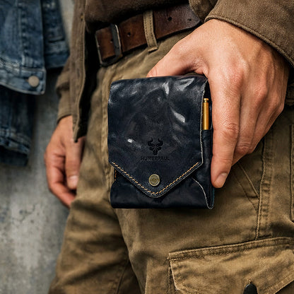 Retro Leather Multifunctional Compact Wallet