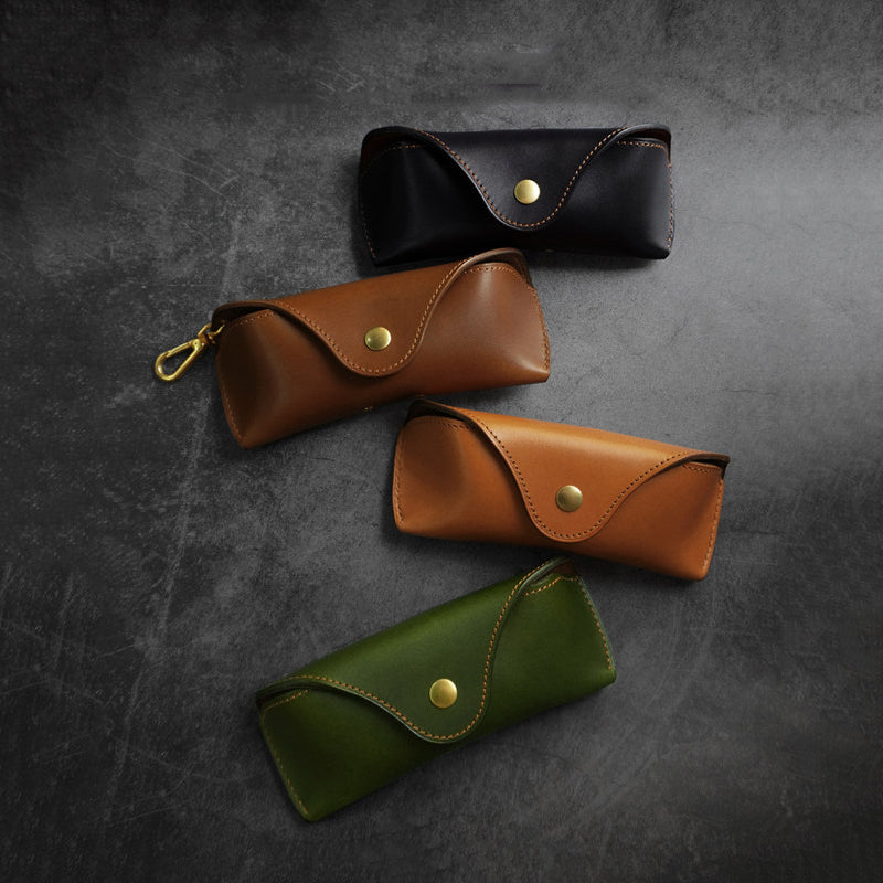 Retro Tanned Leather Glasses Case