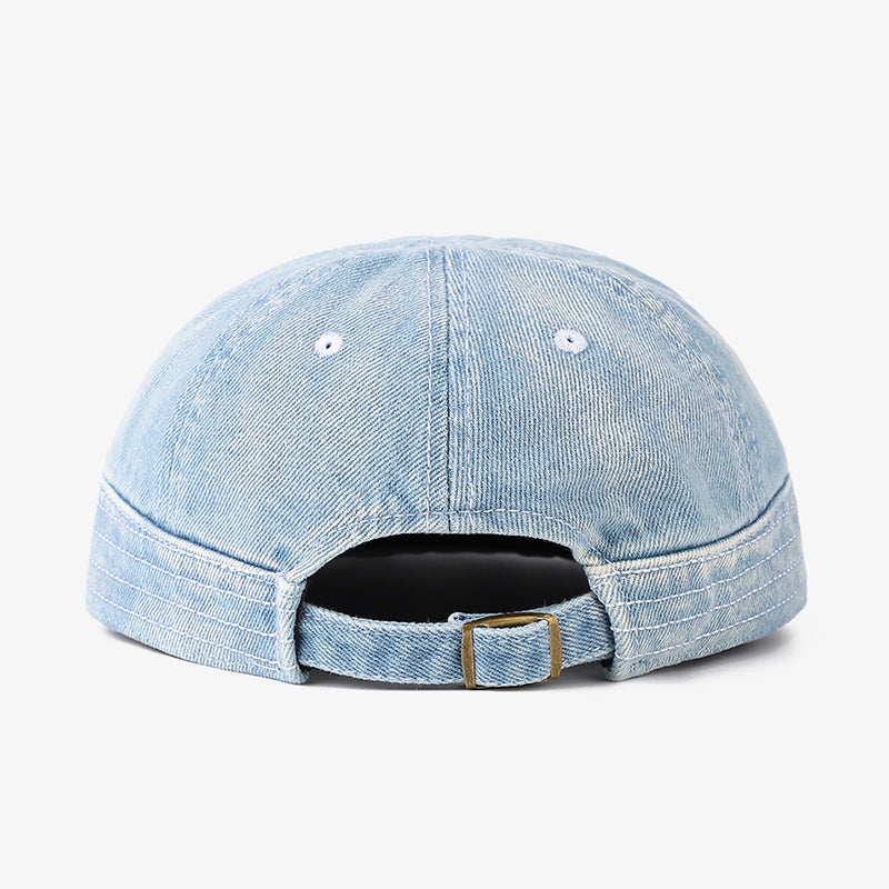Retro Denim Flip Hat Beret Casual Cap Adjustable Hat