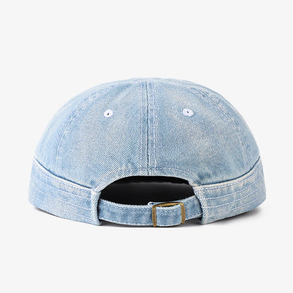 Retro Denim Flip Hat Beret Casual Cap Adjustable Hat
