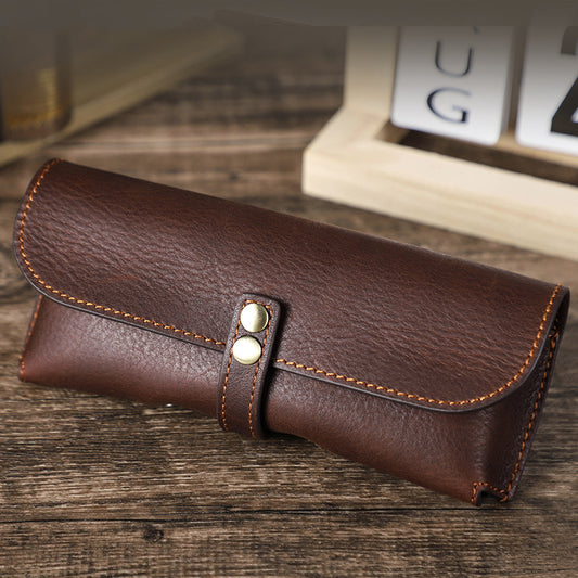 Retro Handmade Leather Glasses Case