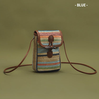 Retro Woven Phone Bag Chic Crossbody Bag