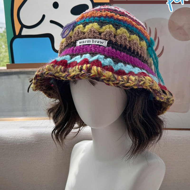 Retro Handmade Knitted Bucket Hat