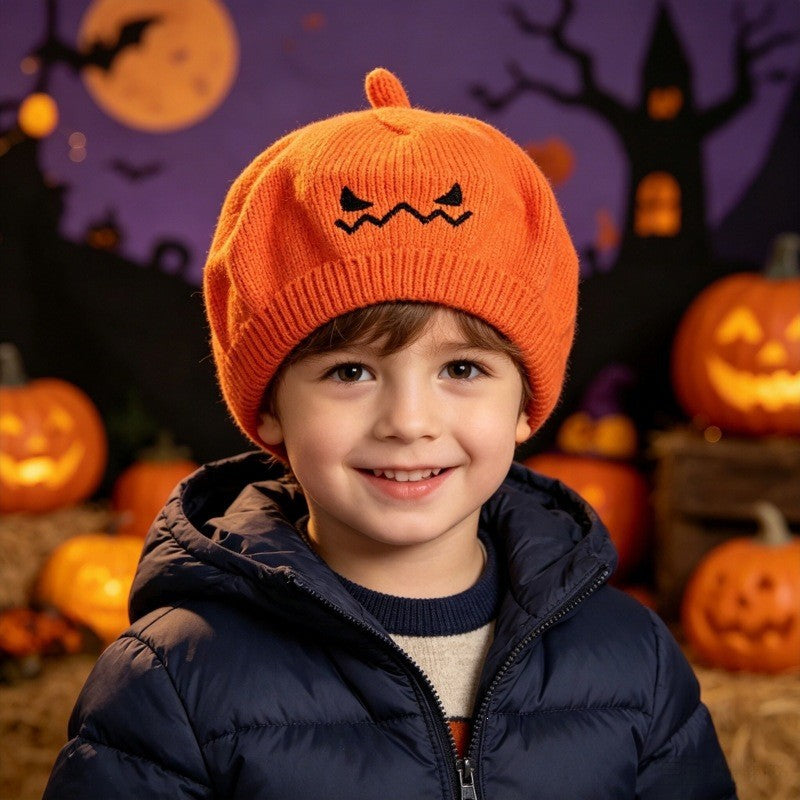 Retro Halloween Pumpkin Autumn Style Print Hat