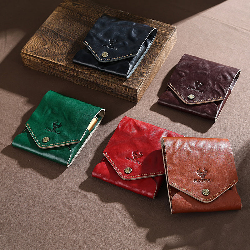 Retro Leather Multifunctional Compact Wallet