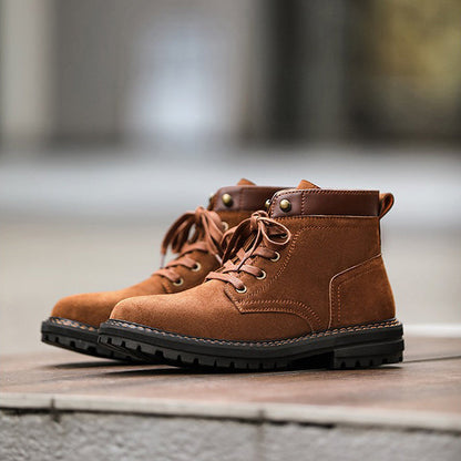 Retro Lacing Anti-slip Suede Boots