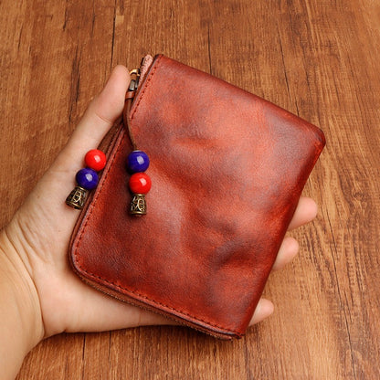 Vintage Zipper Cards Holder Coin Wallet