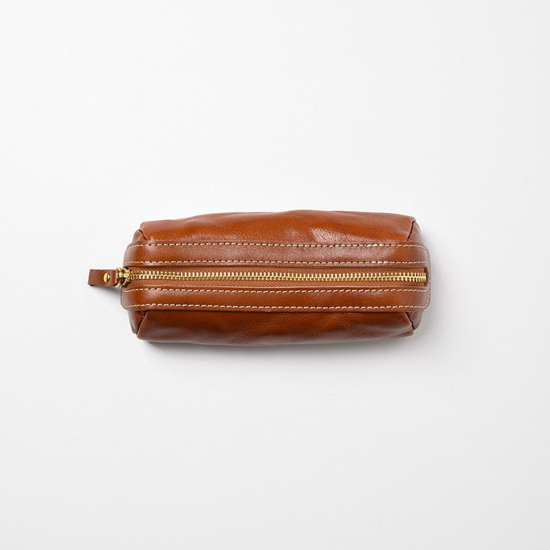 Retro Handmade Leather Zipper Storage Bag