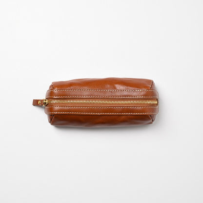Retro Handmade Leather Zipper Storage Bag