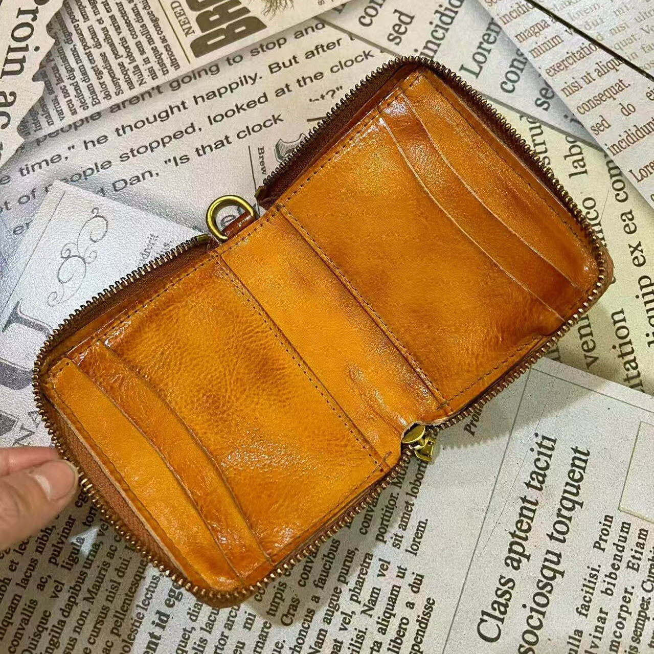 Vintage Leather Handmade Card Wallet