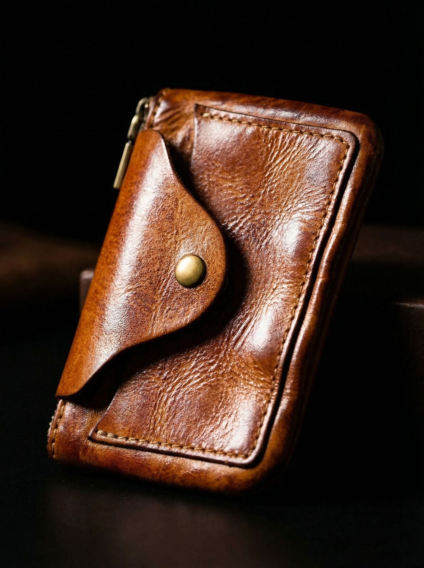 Vintage Leather Handmade Card Wallet
