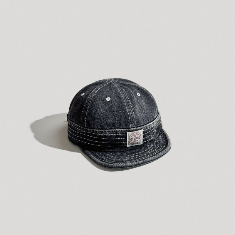 Retro Denim Flip Hat Beret Casual Cap Adjustable Hat