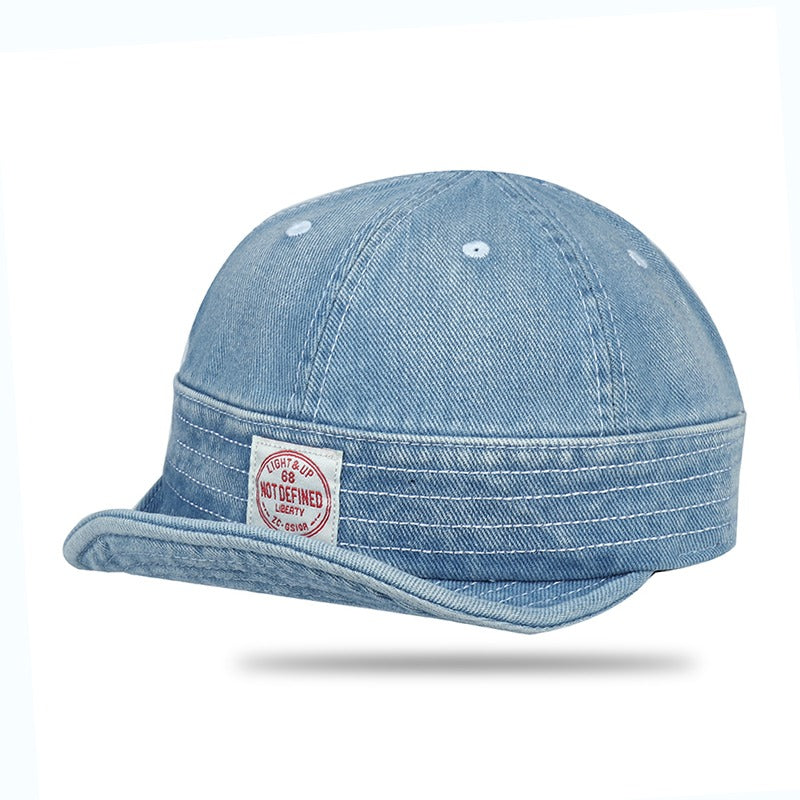 Retro Denim Flip Hat Beret Casual Cap Adjustable Hat