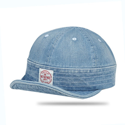 Retro Denim Flip Hat Beret Casual Cap Adjustable Hat