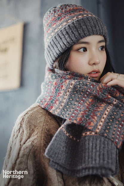 Retro Couple Warm Soft Knitted Hat and Scarf