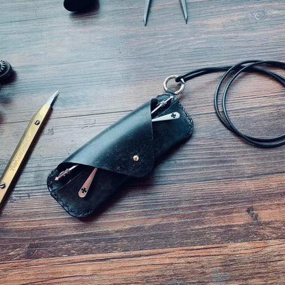 Retro Tanned Leather Glasses Case