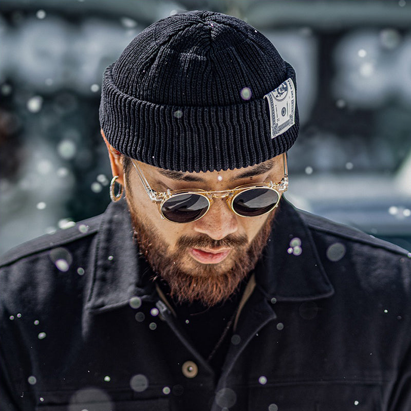 Vintage Winter Wool Knitted Beanie Adjustable Hat