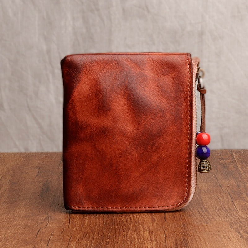 Vintage Zipper Cards Holder Coin Wallet