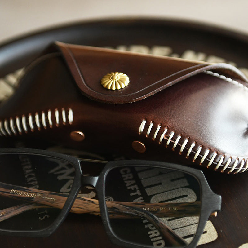 Retro Tanned Leather Glasses Case