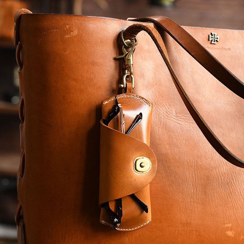 Retro Tanned Leather Glasses Case