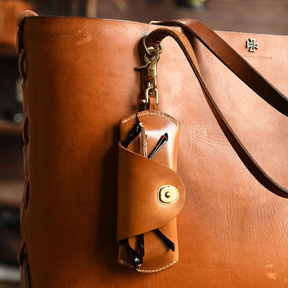 Retro Tanned Leather Glasses Case