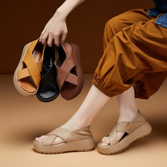 Retro Leather Soft Sole Sandals