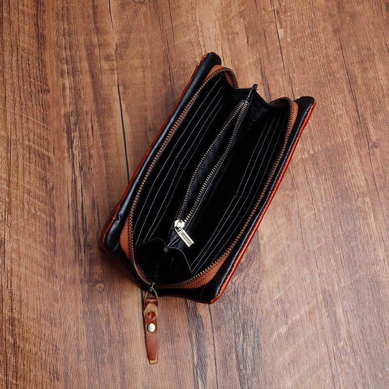 Vintage Handmade Genuine Leather Wallet Multi-card Slots Wallet