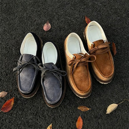 Retro Suede Lace-up Warm Shoes