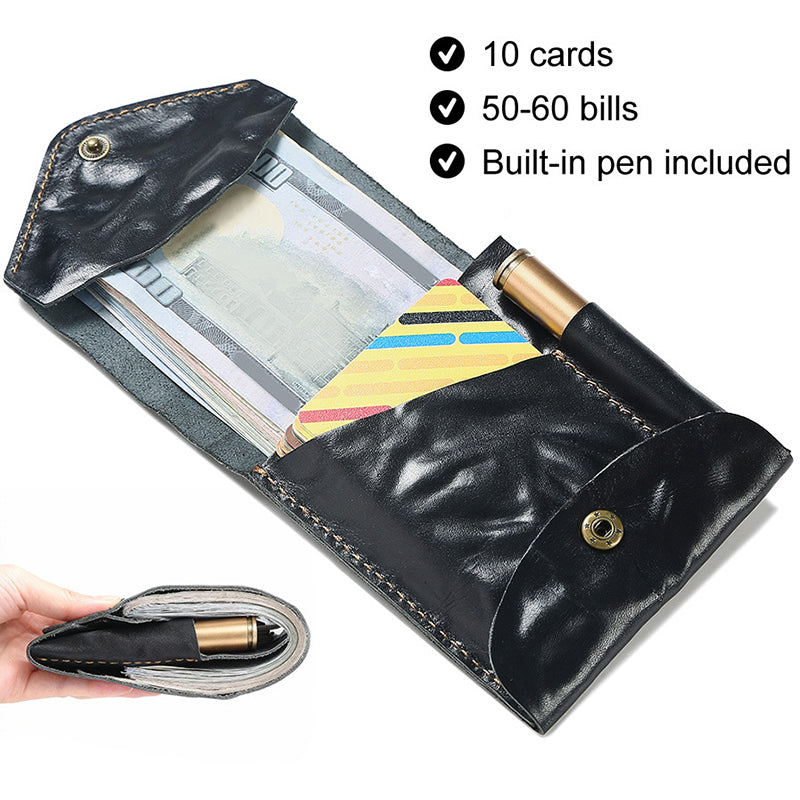 Retro Leather Multifunctional Compact Wallet