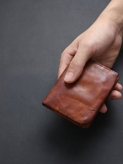 Retro Handmade Tanned Leather Wallet
