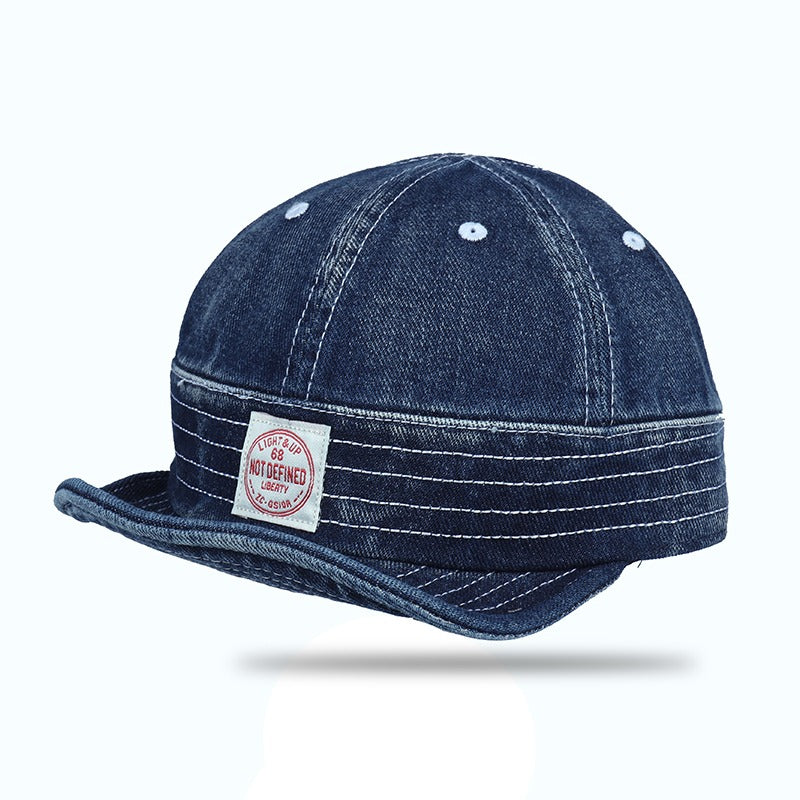 Retro Denim Flip Hat Beret Casual Cap Adjustable Hat