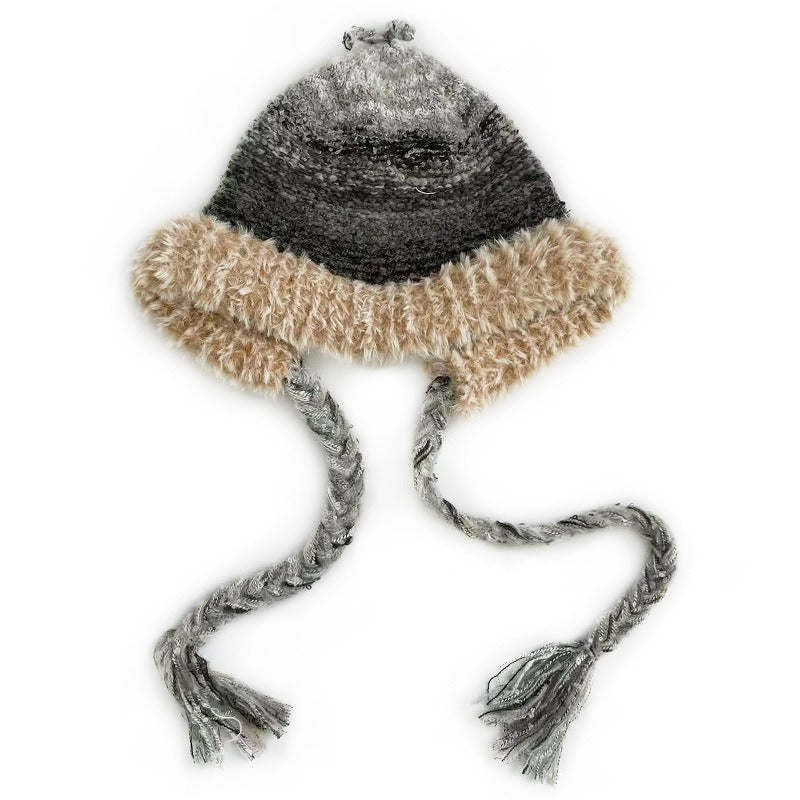 Retro Colorful Striped Knitted Hat