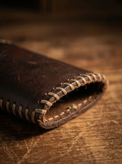 Retro Hand-stitched Vegetable-tanned Leather Pen Holder