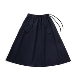 Madden Women's Wear Japanese Casual Half Skirt Versatile Slim Elastic High Waist A-line Half Skirt Work Dress Summer Dress