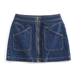 Patchwork Denim Skirt for Women Summer Slim Versatile Zipper Design Denim Blue A-Line Skirts Female Short Dress