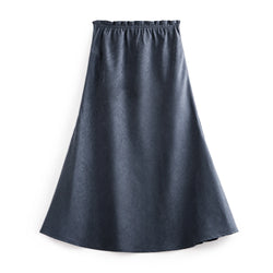 Velvet Fishtail Skirt Women Bustier Dress Retro A-line Skirt Versatile Long Dresses Summer Comfortable Breathable Skirt