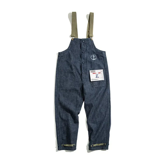 Vintage Denim Overalls Casual Straight Wide Leg Loose Long Pants Female Jumpsuit Fashio Bottoms Classic Women's Overall