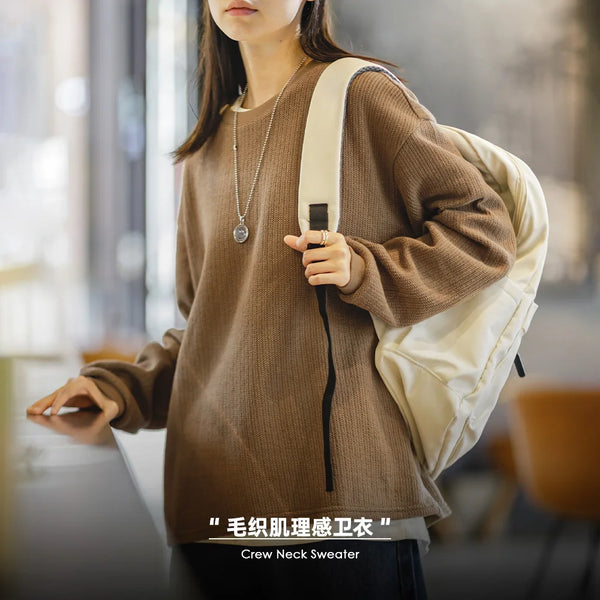 Women's Academy Style Pullover Sweater Layup Wear Underlay Shirt Round Neck Warm Knitted Sweater for Autumn and Winter