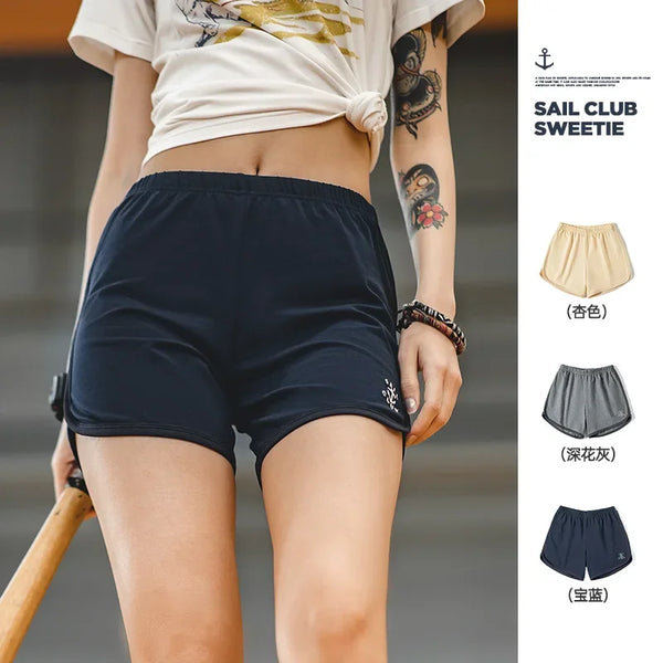 Women's Athletic Running Shorts Elastic High Waist Gym Workout Sport Shorts Summer Casual Breathable Short Pants Plus Size