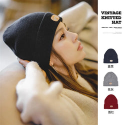 Women's Autumn and Winter Vintage Knitted Fisherman Hat Wrapped Head Warm Hat