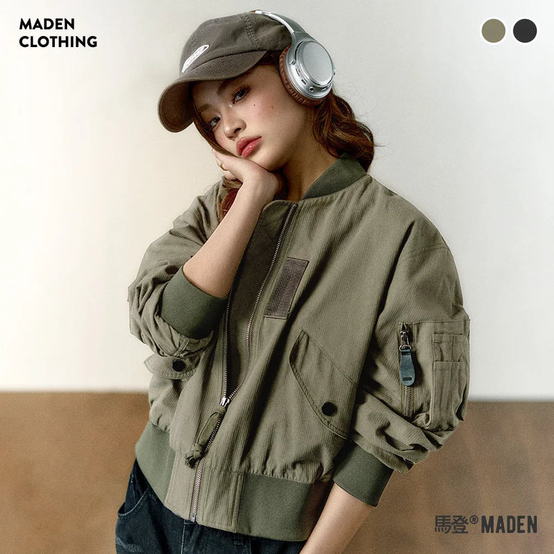 Women’s Bomber Jacket MA1 Winter Fashion Streetwear Retro Varsity Jacket thick Vintage High Quality Cotton Coat 2024 New