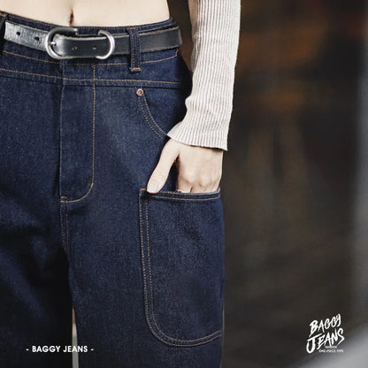 Women's Casual Pants Vintage Multi Pocket 12.0z Cotton Jeans Wide Leg Pants Pure Cotton Workwear Pants