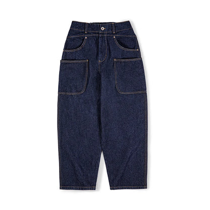 Women's Casual Pants Vintage Multi Pocket 12.0z Cotton Jeans Wide Leg Pants Pure Cotton Workwear Pants