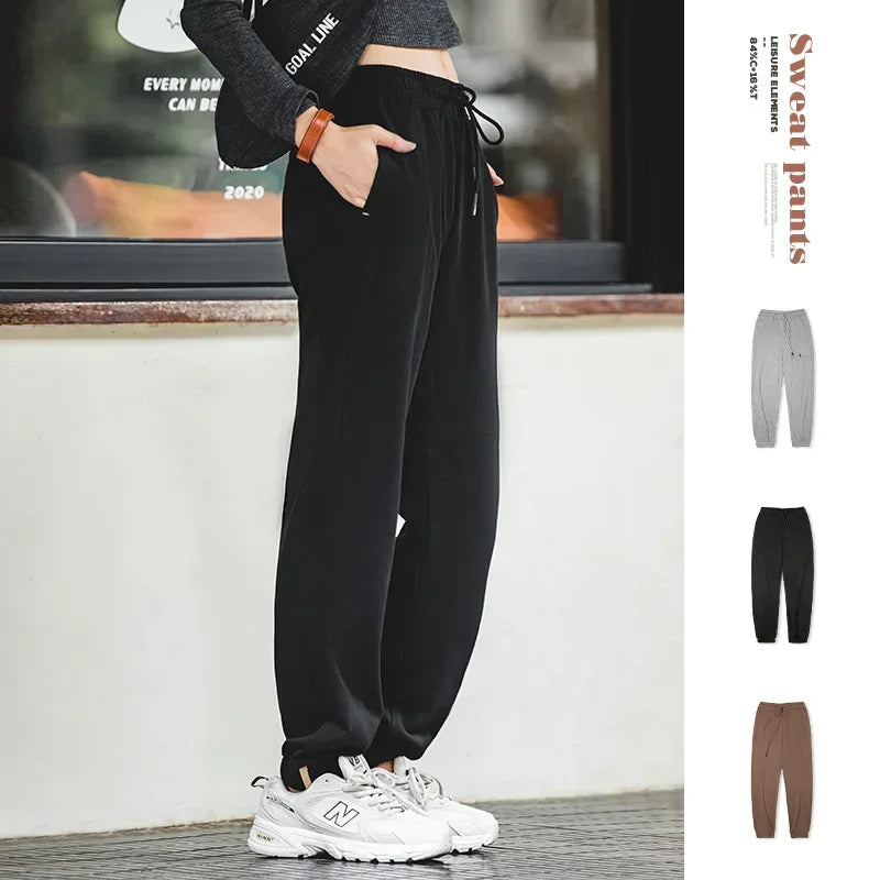 Women’s Cotton Sweatpants Elastic Waist Workout Lounge Pants Leisure 100% Cotton Jogger Sportwear Casual Track Pant