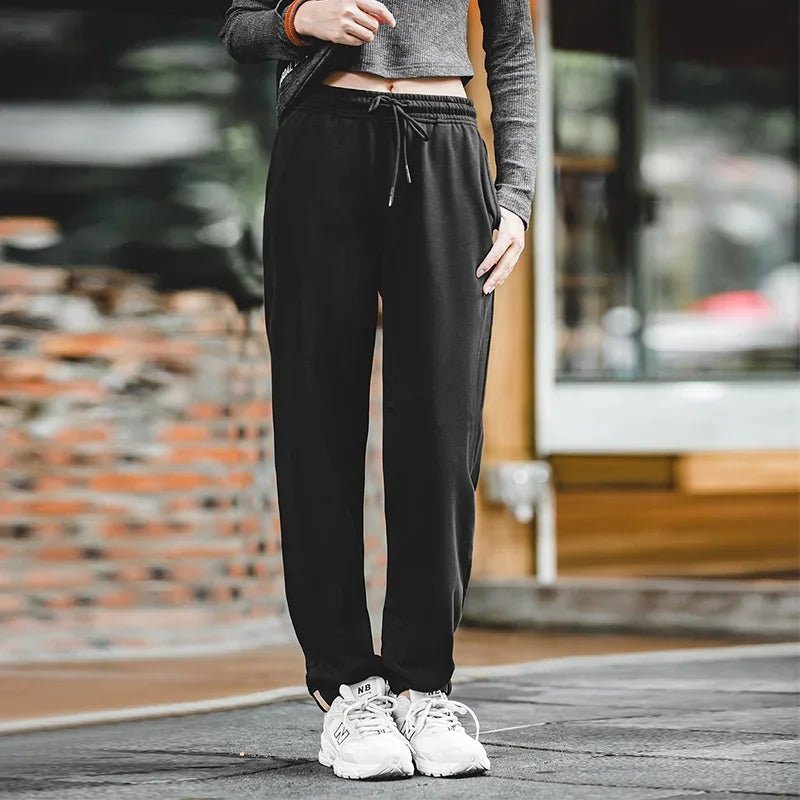 Women’s Cotton Sweatpants Elastic Waist Workout Lounge Pants Leisure 100% Cotton Jogger Sportwear Casual Track Pant