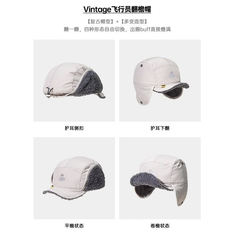 Women's Lamb Hair Ear Protection Hat Winter Warmth Cold Protection Hat Outdoor Cycling Windproof Baseball Hat