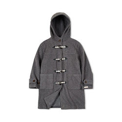 -Women's Mid-length British Style Woolen Coat, Cowhorn Button, Woolen Coat, Autumn, Winter