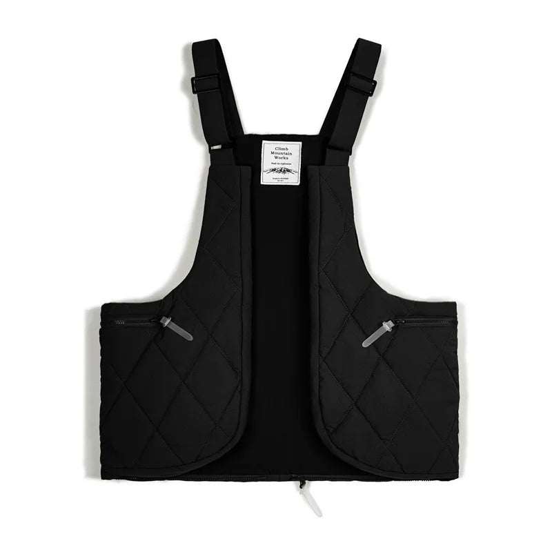 Women's Multifunctional Work Suit Vest Dual-Purpose Filled Cotton Vest Large Capacity Bag Crossbody Tank