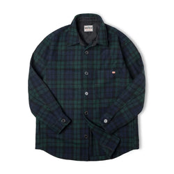 Women's Vintage Top Blue Green Plaid Shirt Autumn Winter Coat Casual Loose Design Jacket