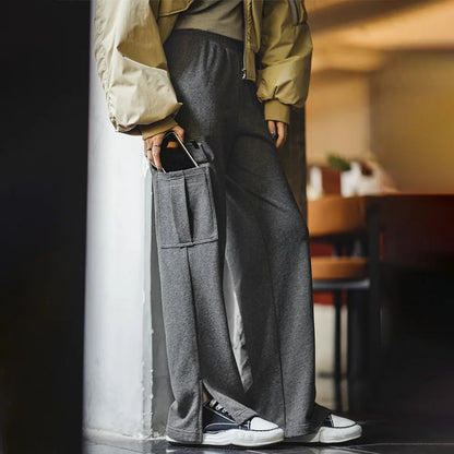 Women's Workwear Casual Pants Design Sports Pants Autumn Winter Straight Cut Wide Leg Long Pants